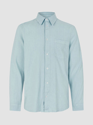 Refined Linen Long Sleeve Shirt Sky Blue