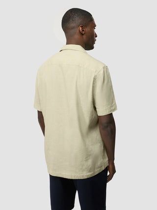 Refined Linen Bowling Short Sleeve Shirt Soft Sand