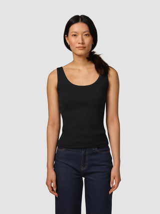 Rib Tank Top Black