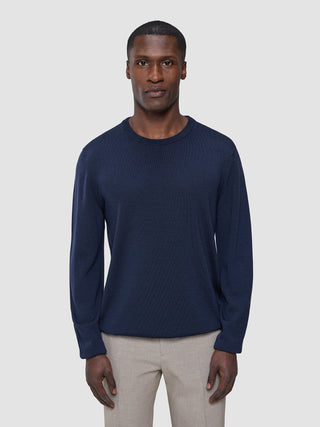 Seamless Premium Merino Knit Crewneck Dark Navy