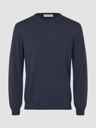Seamless Premium Merino Knit Crewneck Dark Navy