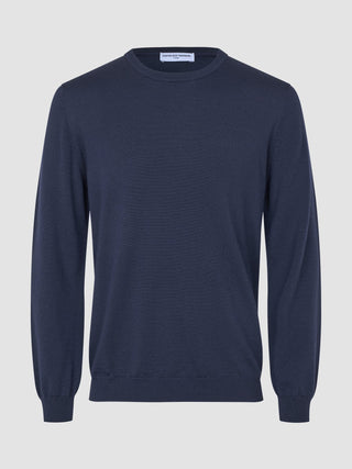 Seamless Premium Merino Knit Crewneck Dark Navy