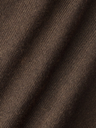 Seamless Premium Merino Knit Crewneck Saddle Brown