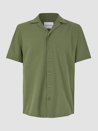 Seersucker Short Sleeve Shirt Clover Green