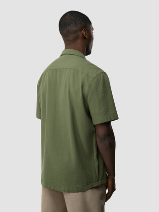 Seersucker Short Sleeve Shirt Clover Green