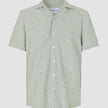 Seersucker Short Sleeve Shirt Green Stripes