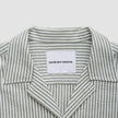 Seersucker Short Sleeve Shirt Green Stripes