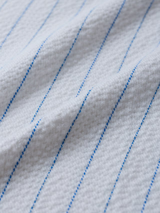 Seersucker Short Sleeve Shirt Blue Stripes