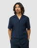 Seersucker Short Sleeve Shirt Dark Navy
