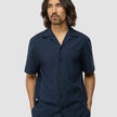 Seersucker Short Sleeve Shirt Dark Navy
