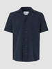 Seersucker Short Sleeve Shirt Dark Navy
