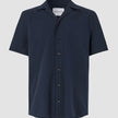 Seersucker Short Sleeve Shirt Dark Navy