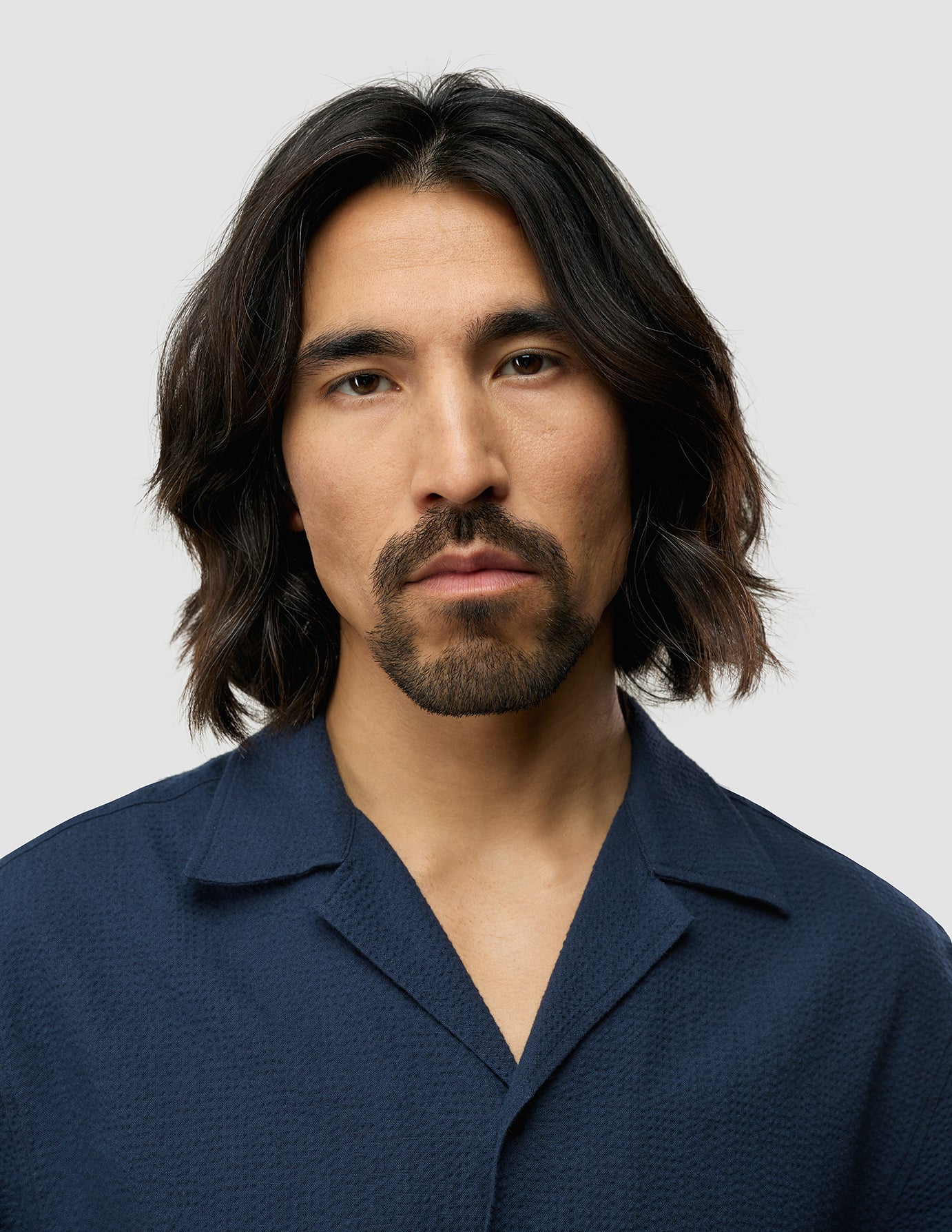 Seersucker Short Sleeve Shirt Dark Navy