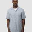 Seersucker Short Sleeve Shirt Navy Stripes