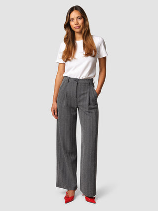 Serene Pants Wide Grey Herringbone