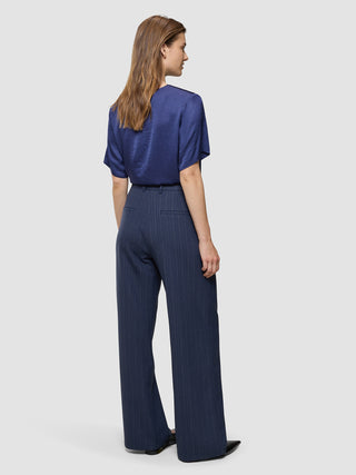 Serene Set Marine Pinstripe Short Jacket Pants