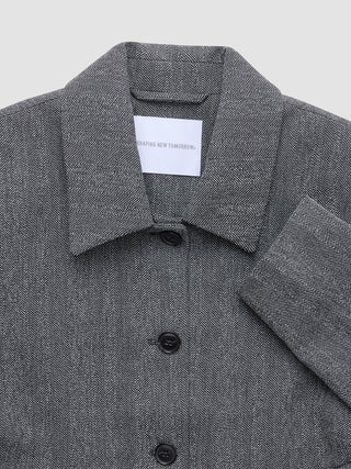 Women's Serene Short Jacket Grey Herringbone