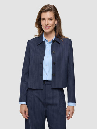 Women's Serene Short Jacket Marine Pinstripe