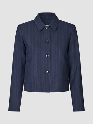 Serene Set Marine Pinstripe Short Jacket Pants