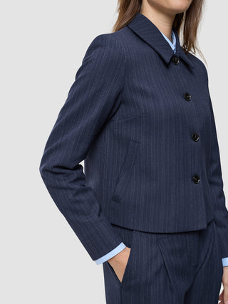 Women's Serene Short Jacket Marine Pinstripe