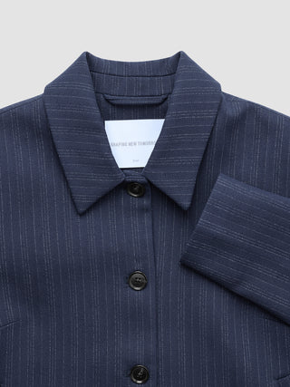 Women's Serene Short Jacket Marine Pinstripe