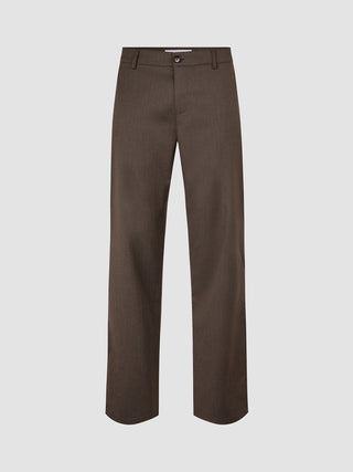 Siena Pants Relaxed Fit Herringbone Dark Brown