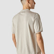 Silk / Cotton Short Sleeve Polo Light Grey
