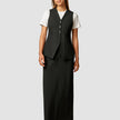 Essential Set Black Long Vest & Maxi Skirt