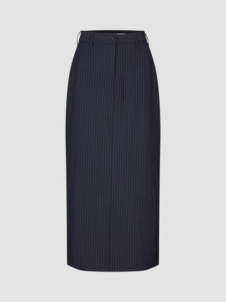 Essential Maxi Skirt Navy Pinstripe