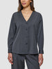 Skye Set Charcoal Melange Belted Overshirt & Wide Pants
