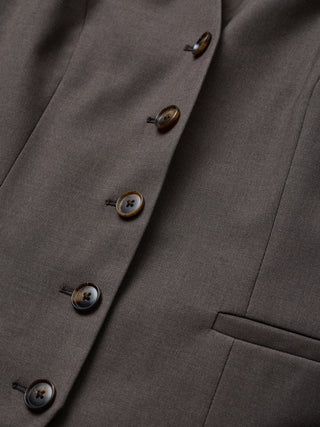 Women's Skye Long Vest Dark Chestnut Melange