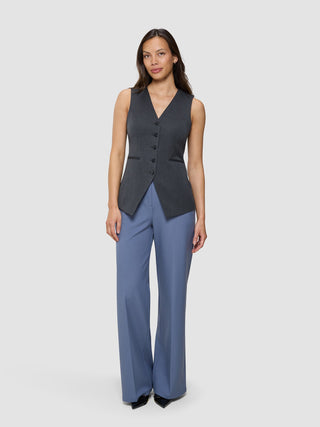 Women's Skye Long Vest Charcoal Melange