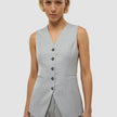 Skye Set Grey Pine Melange Long Vest & Shorts