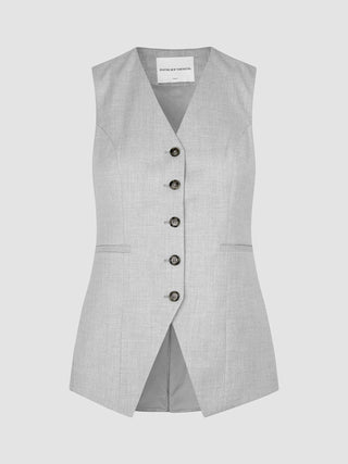 Skye Set Grey Pine Melange Long Vest & Shorts