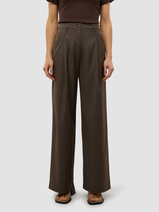 Women's Skye Pants Wide Dark Chestnut Melange