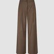 Skye Set Dark Chestnut Melange Shirt & Wide Pants