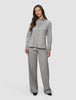 Skye Set Mellow Beige Herringbone Shirt & Wide Pants
