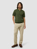 Textured Knitted Short Sleeve Polo Urban Green