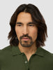 Textured Knitted Short Sleeve Polo Urban Green