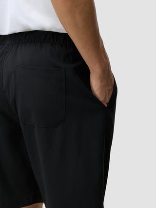 Tech Linen Elastic Shorts Black