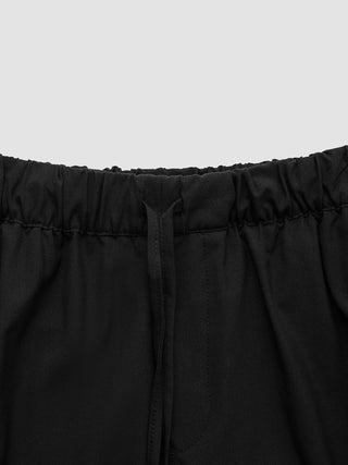 Tech Linen Elastic Shorts Black