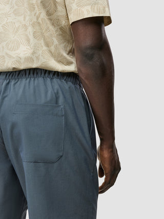 Tech Linen Elastic Shorts Navy