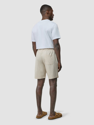 Tech Linen Elastic Shorts Sandshell Stripe