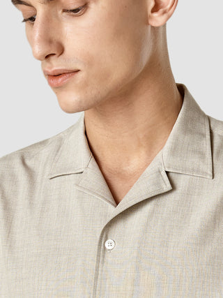 Tech Linen Bowling Short Sleeve Shirt Sandshell