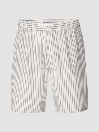 Tech Linen Elastic Shorts Navy Pinstripe
