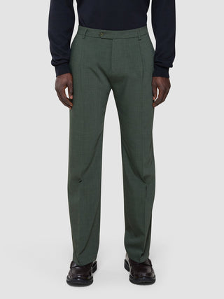 Tech Wool Suit Pants Relaxed Fit Green Night