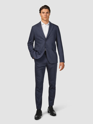 Tech Wool Suit Pants Slim Navy