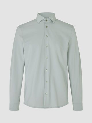 Travel Shirt Mint Grey Slim