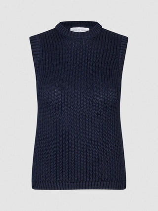 Women's Structured Knit Top Navy