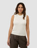 Women's Structured Knit Top Off White